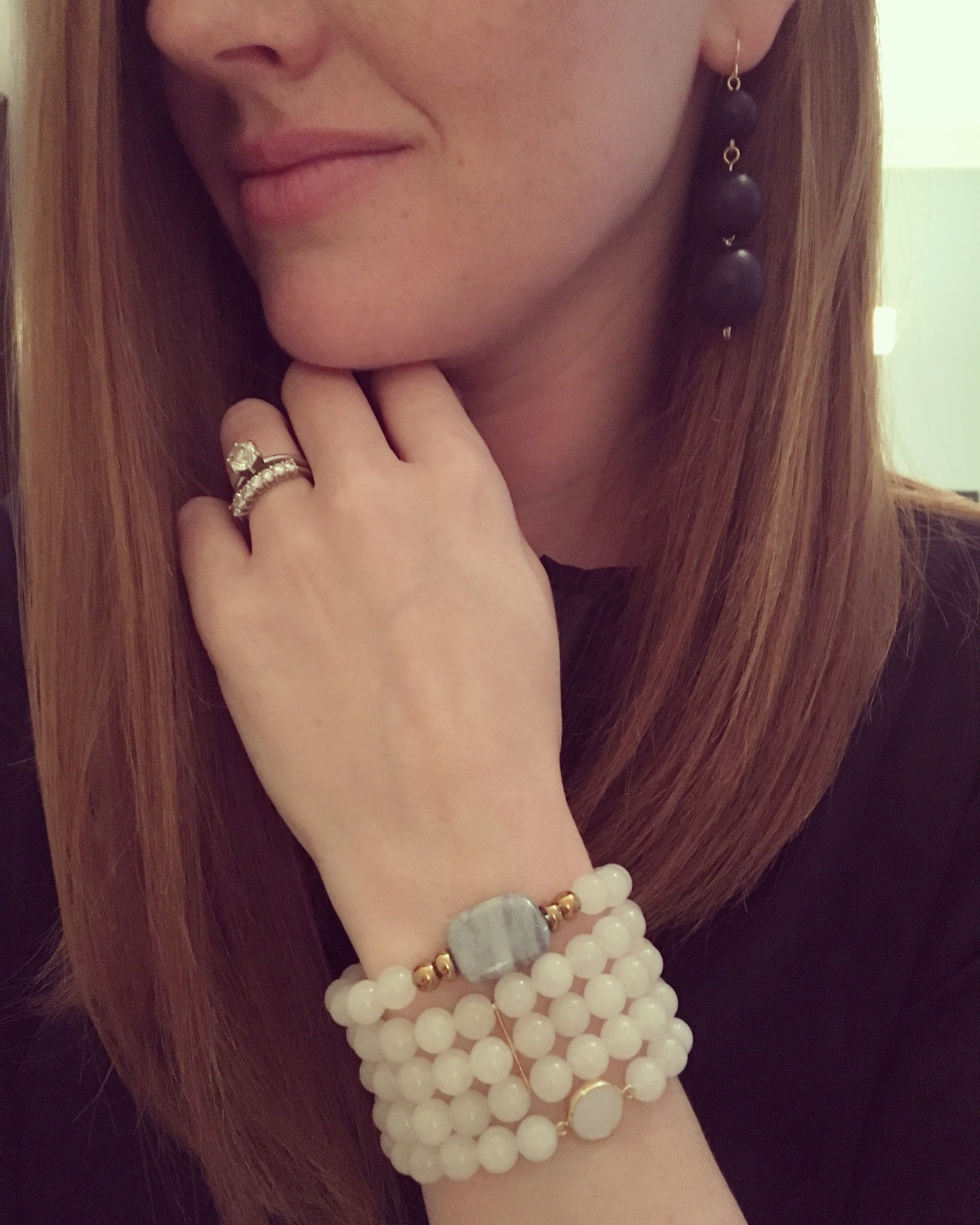 monochromatic bracelet stack